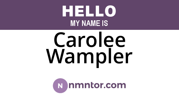 Carolee Wampler
