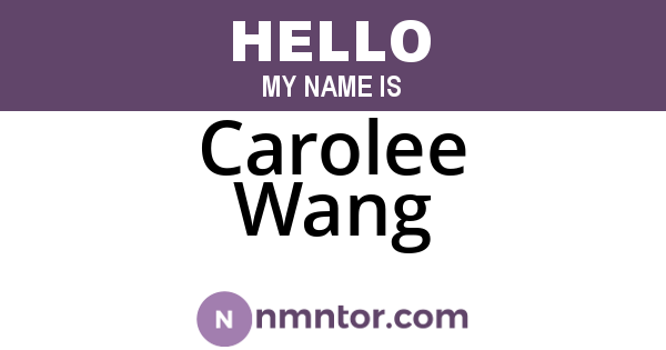 Carolee Wang