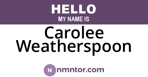 Carolee Weatherspoon