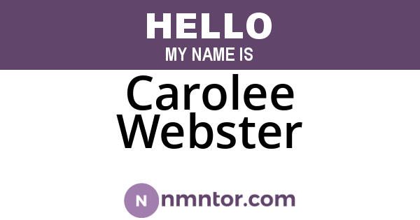 Carolee Webster