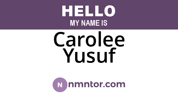 Carolee Yusuf