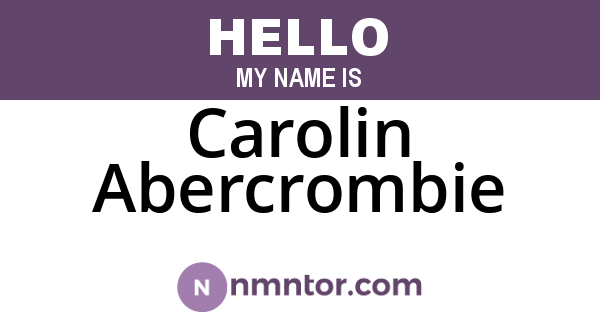 Carolin Abercrombie