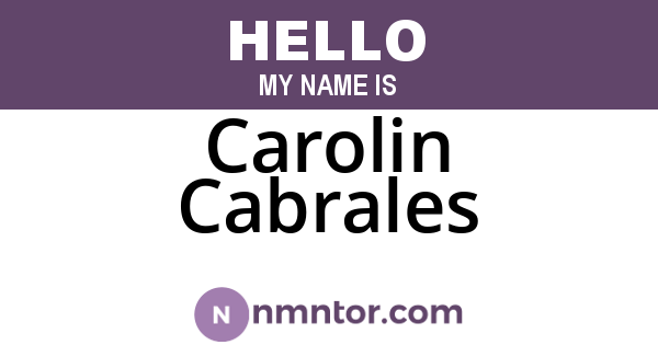 Carolin Cabrales