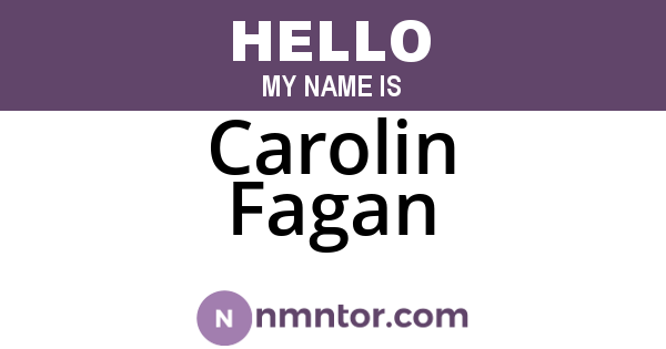 Carolin Fagan