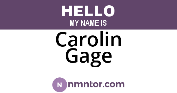 Carolin Gage