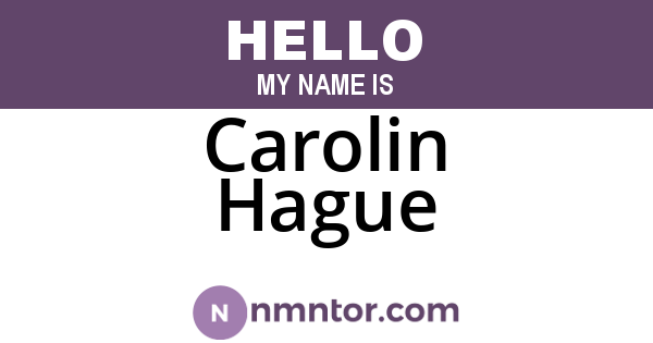 Carolin Hague