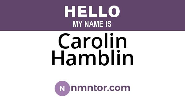 Carolin Hamblin