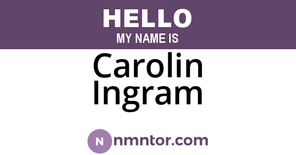 Carolin Ingram
