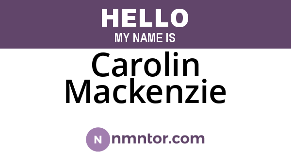 Carolin Mackenzie