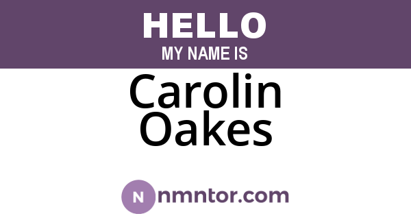 Carolin Oakes