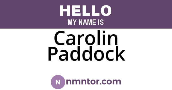Carolin Paddock