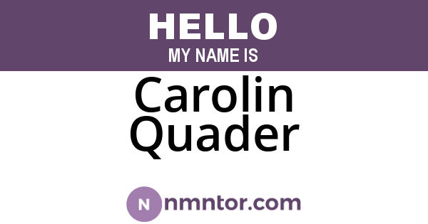 Carolin Quader