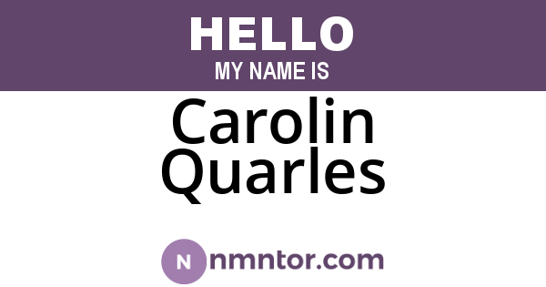Carolin Quarles