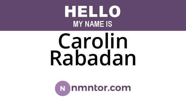 Carolin Rabadan