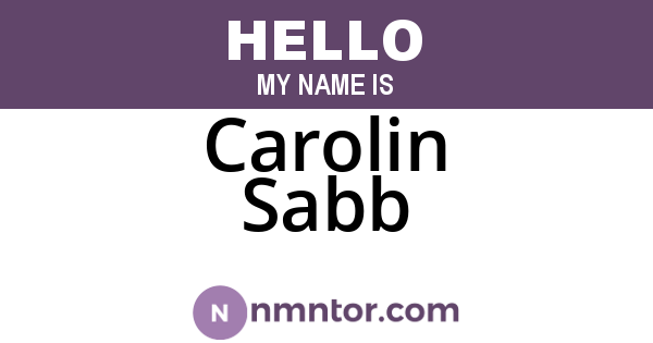 Carolin Sabb