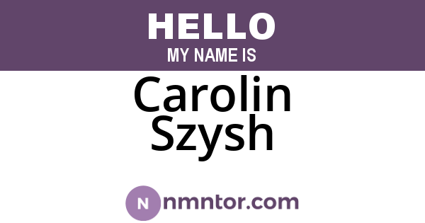 Carolin Szysh
