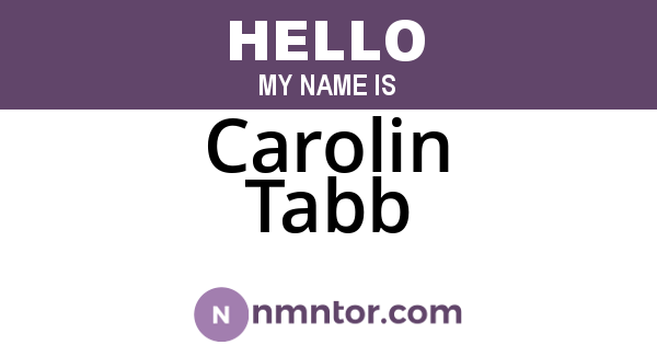 Carolin Tabb