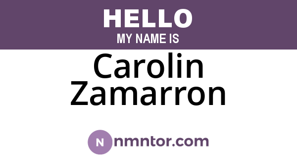 Carolin Zamarron