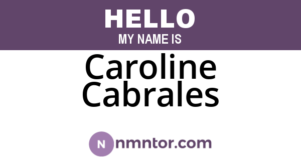 Caroline Cabrales