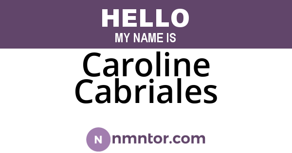 Caroline Cabriales