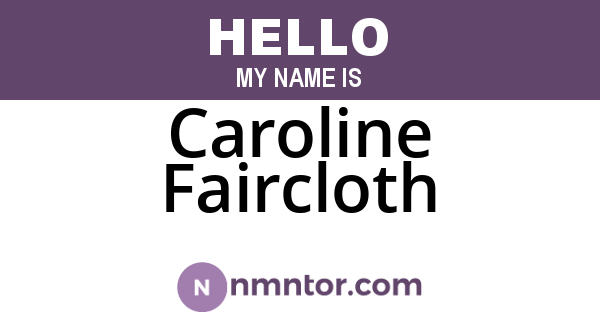 Caroline Faircloth