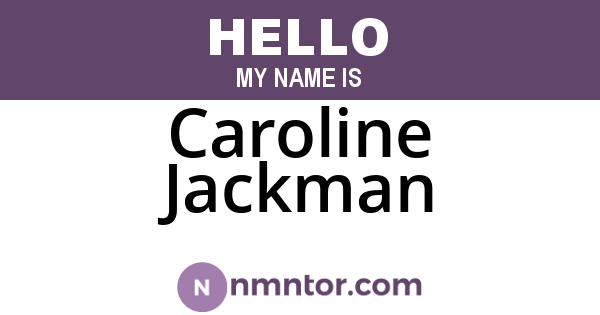 Caroline Jackman