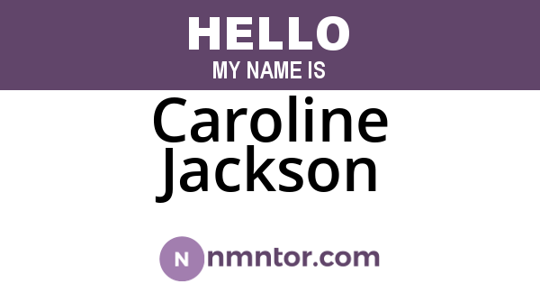 Caroline Jackson