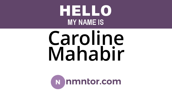 Caroline Mahabir