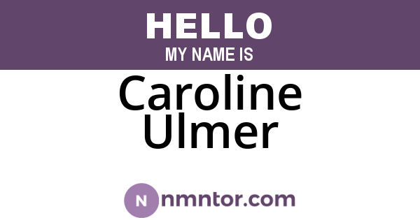 Caroline Ulmer