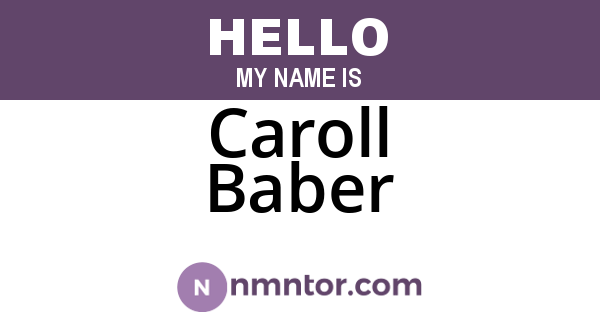 Caroll Baber