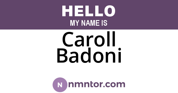 Caroll Badoni