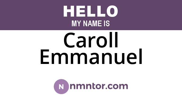 Caroll Emmanuel