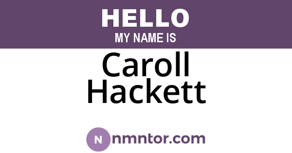 Caroll Hackett