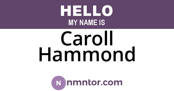Caroll Hammond