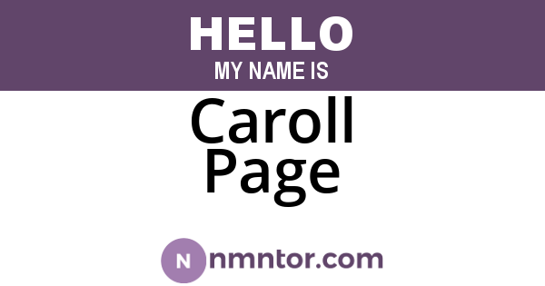 Caroll Page