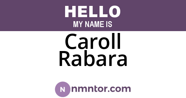 Caroll Rabara