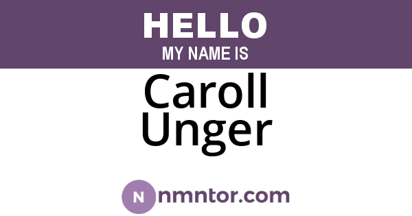 Caroll Unger