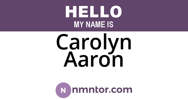 Carolyn Aaron