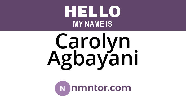 Carolyn Agbayani