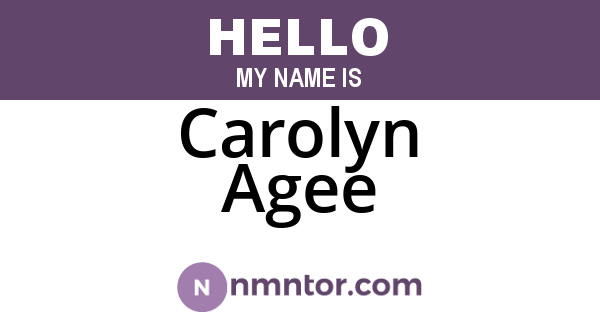 Carolyn Agee