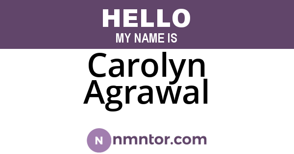 Carolyn Agrawal