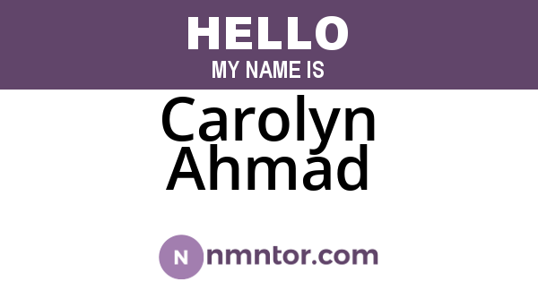 Carolyn Ahmad