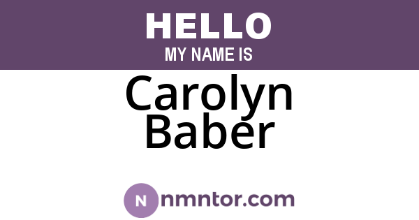 Carolyn Baber