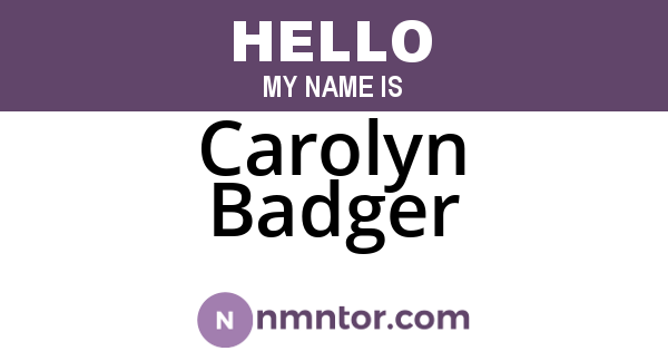 Carolyn Badger
