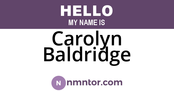 Carolyn Baldridge