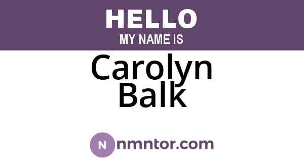 Carolyn Balk