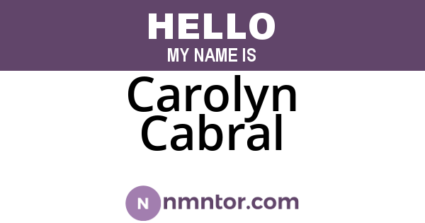 Carolyn Cabral