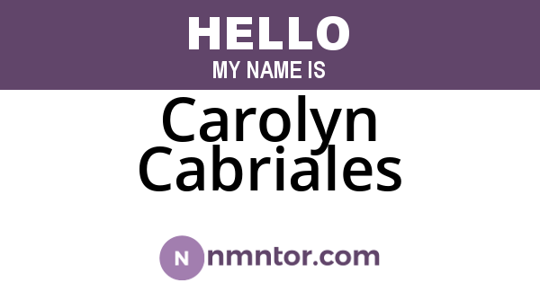 Carolyn Cabriales