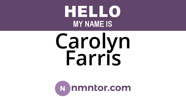 Carolyn Farris