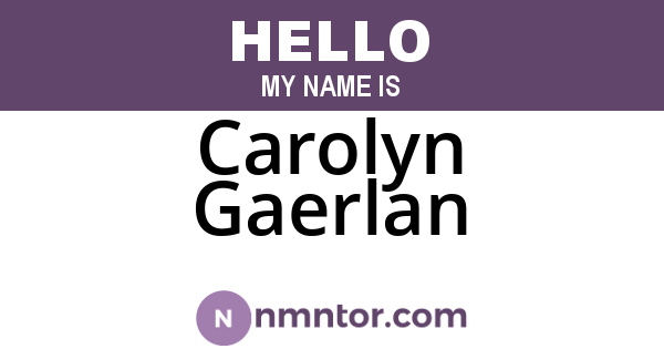 Carolyn Gaerlan